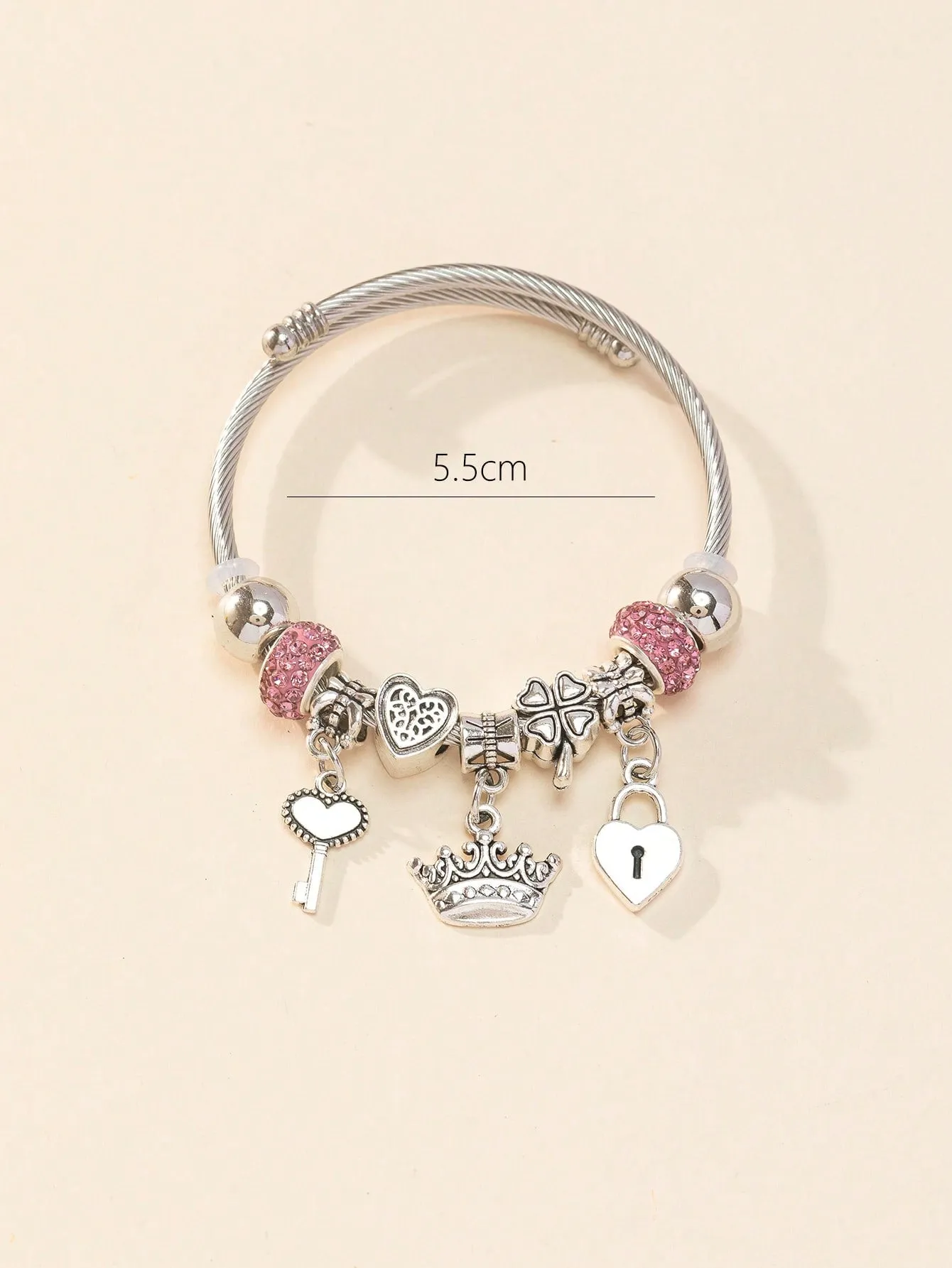 1pc Bohemian Key & Lock Charm Bangle For Women For Vacation