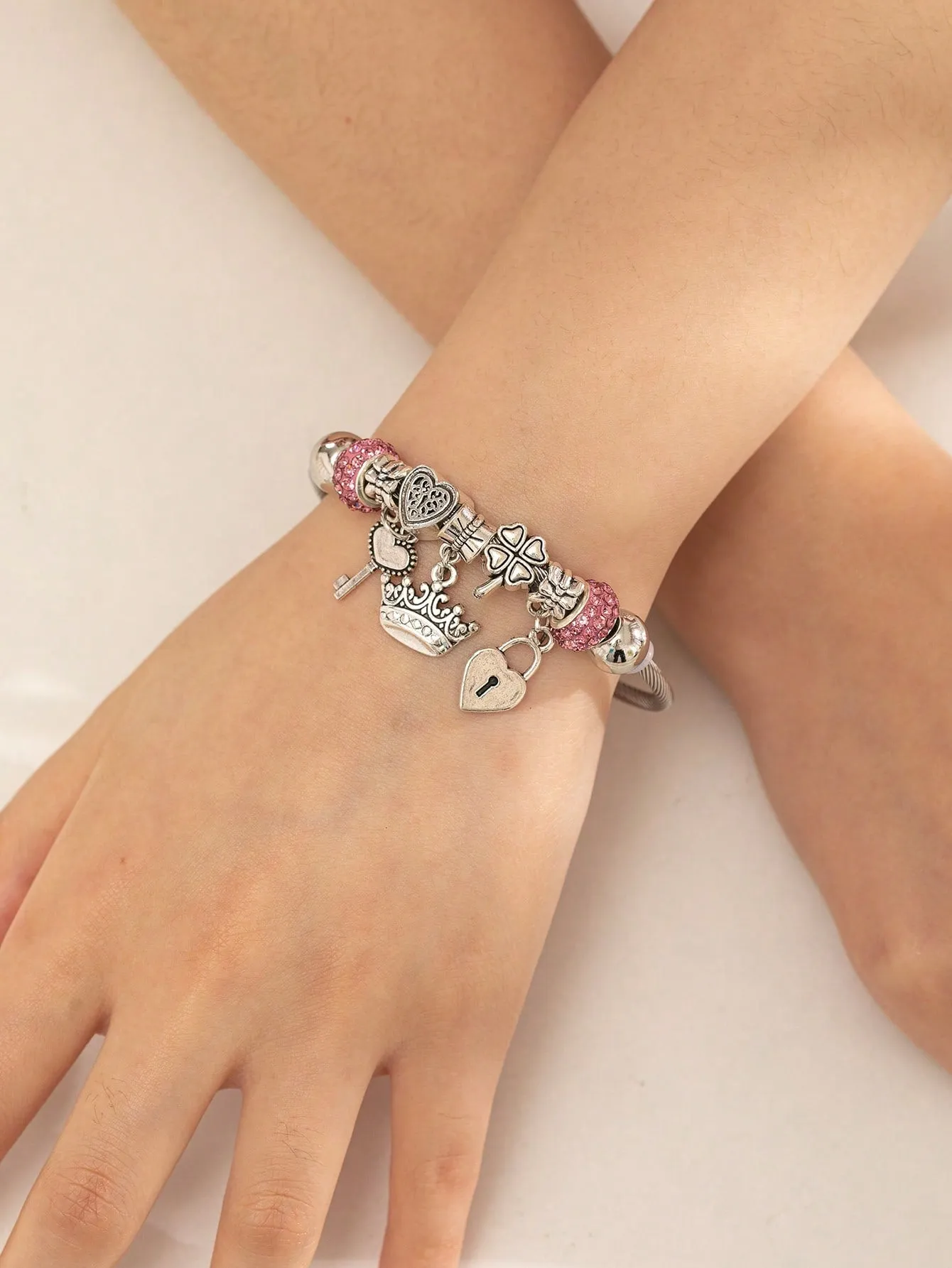 1pc Bohemian Key & Lock Charm Bangle For Women For Vacation