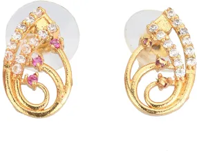 AanyaCentric Elegant Gold Plated Ad American Diamond Earrings for Women Girls of All Ages