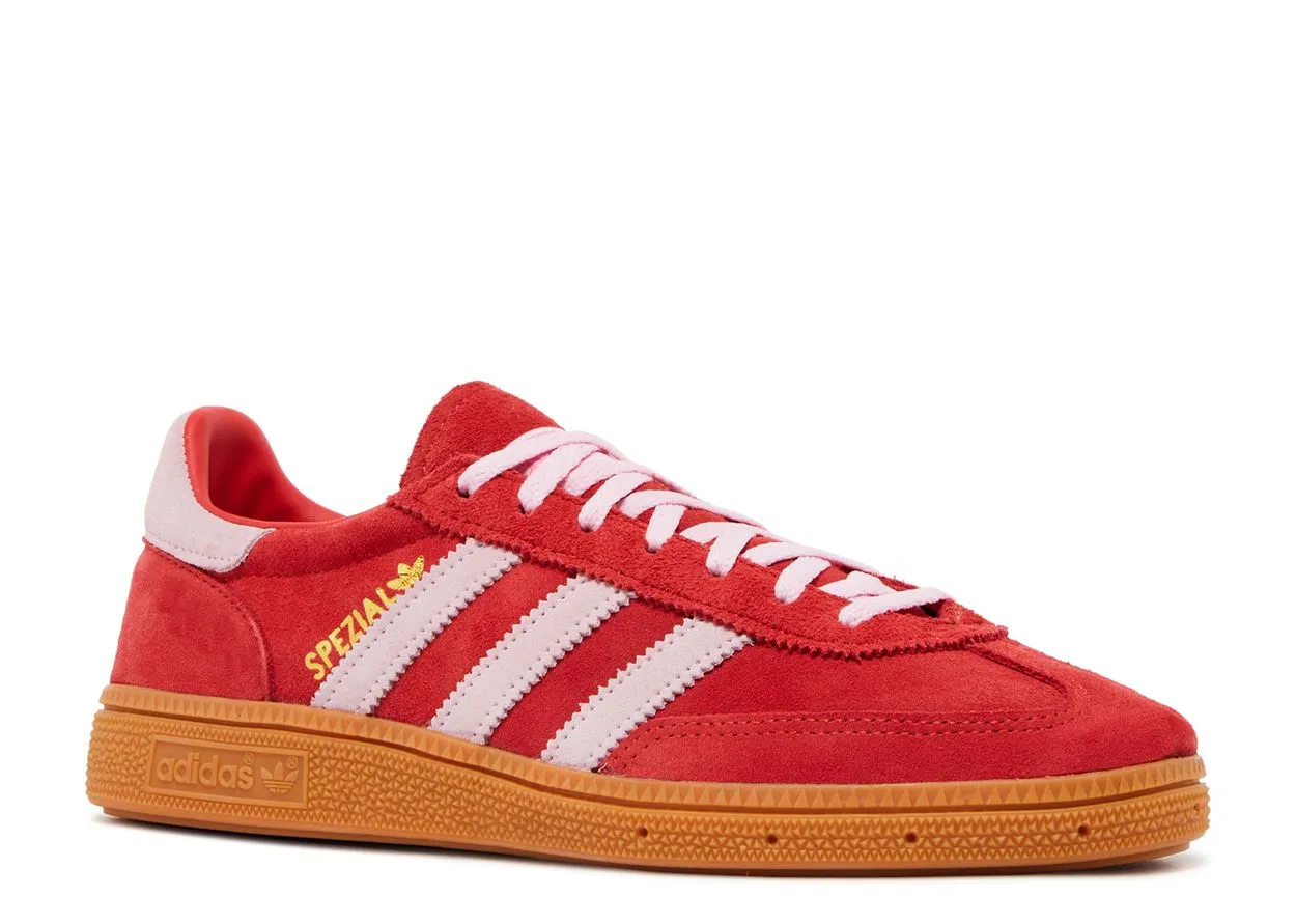 Adidas Womens Handball Spezial Sneakers - Bright Red & Clear Pink