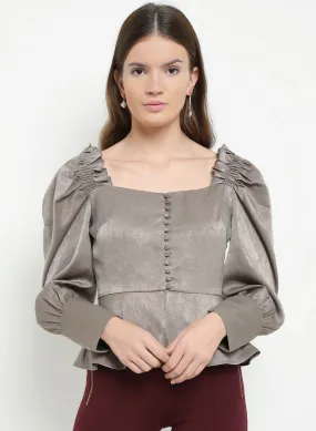 Adriana Beaded Collar Full Sleeve Shirt