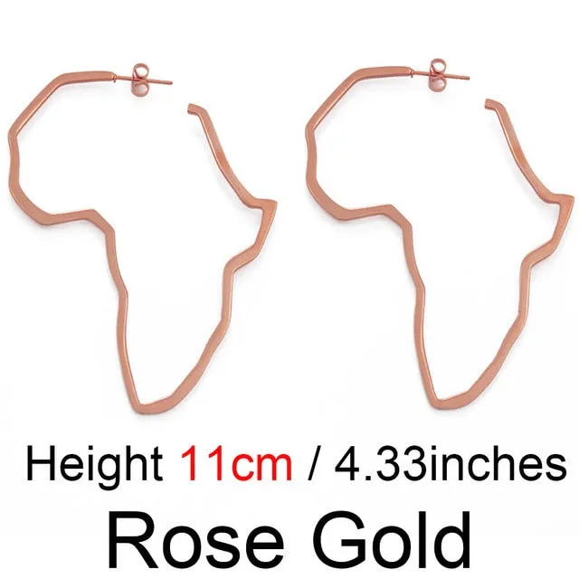 Anniyo African Map Earrings Exaggerate Large Earrings