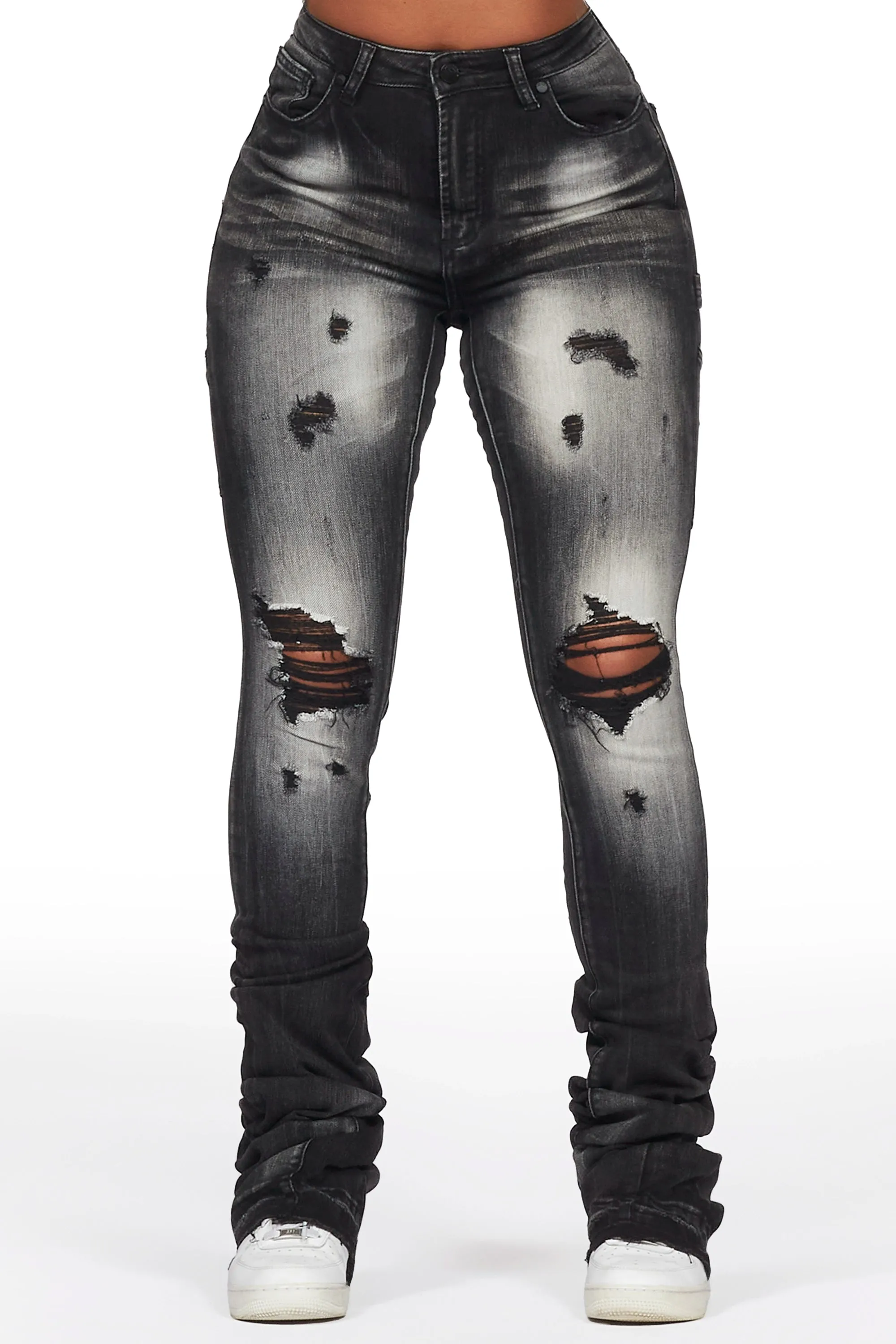 Ashlee Grey Wash Super Stacked Jean