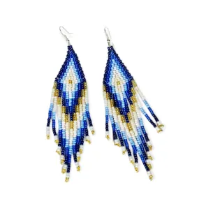 Azula Beaded Boho Earrings | Blue Native Embera Statement Earrings