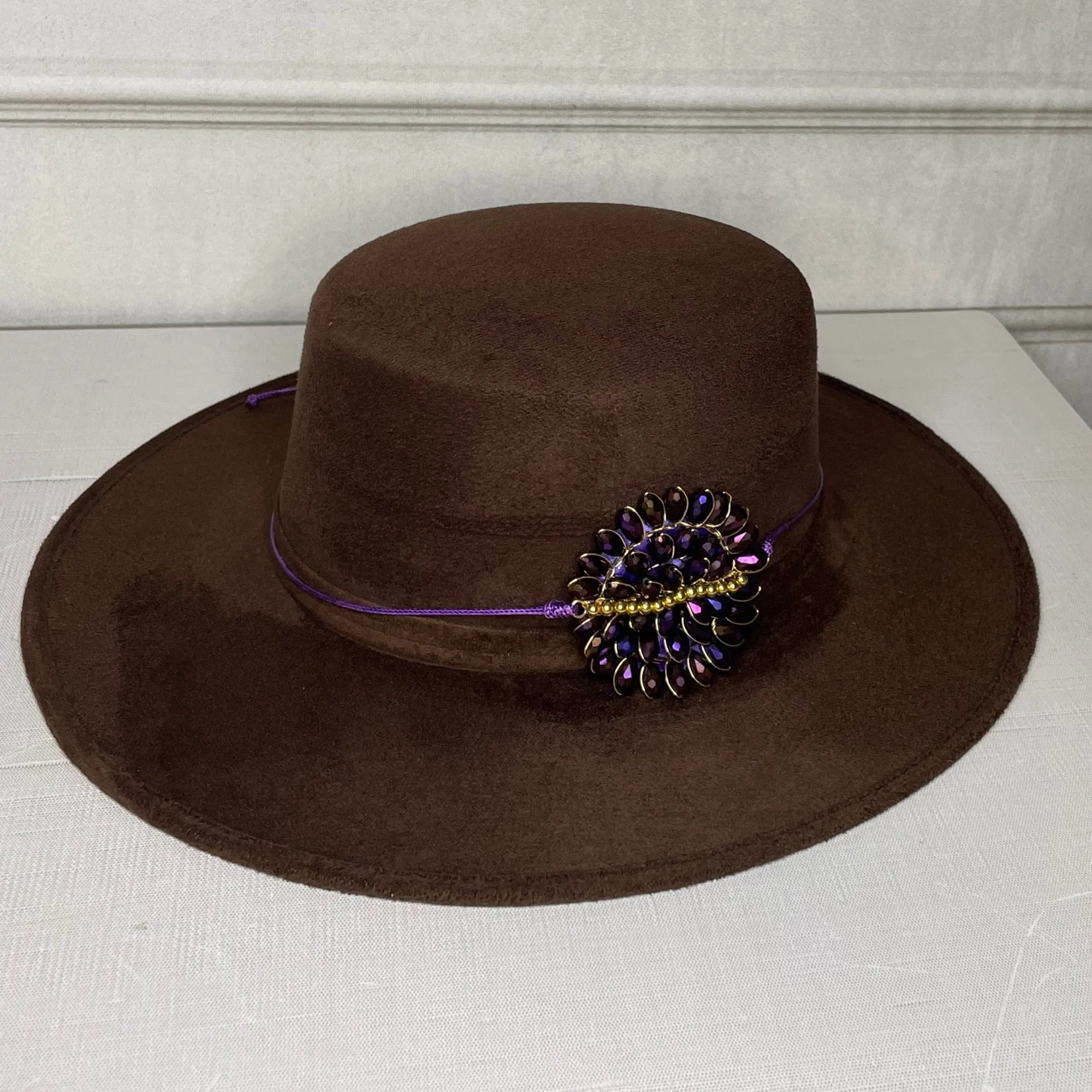 Boater Suede Hat for Women