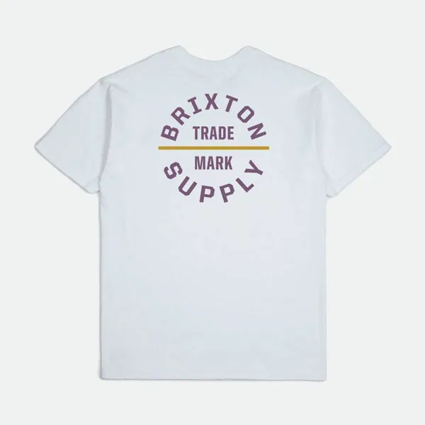 Brixton Oath V T-Shirt - White / Violet