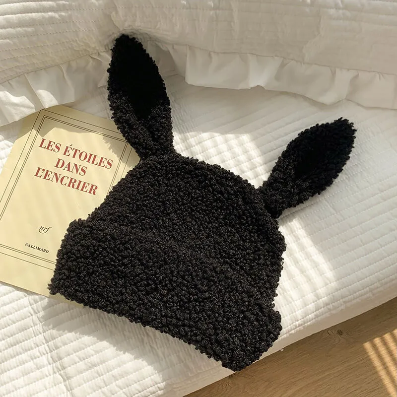 Bunny Ears Lambswool Beanie Hat