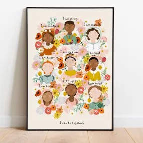 Children's Strong Women Affirmation poster