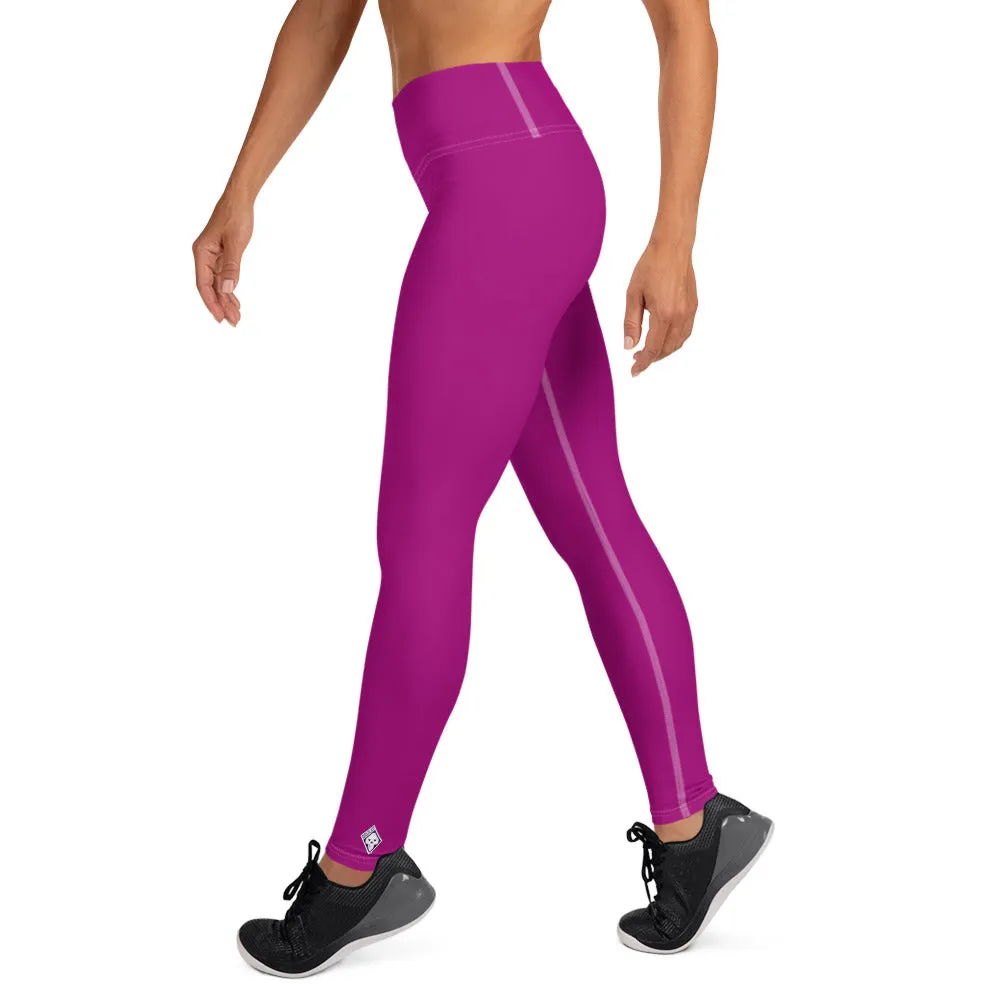 City Vibes: Solid Color Yoga Pants Leggings for Women - Fresh Eggplant