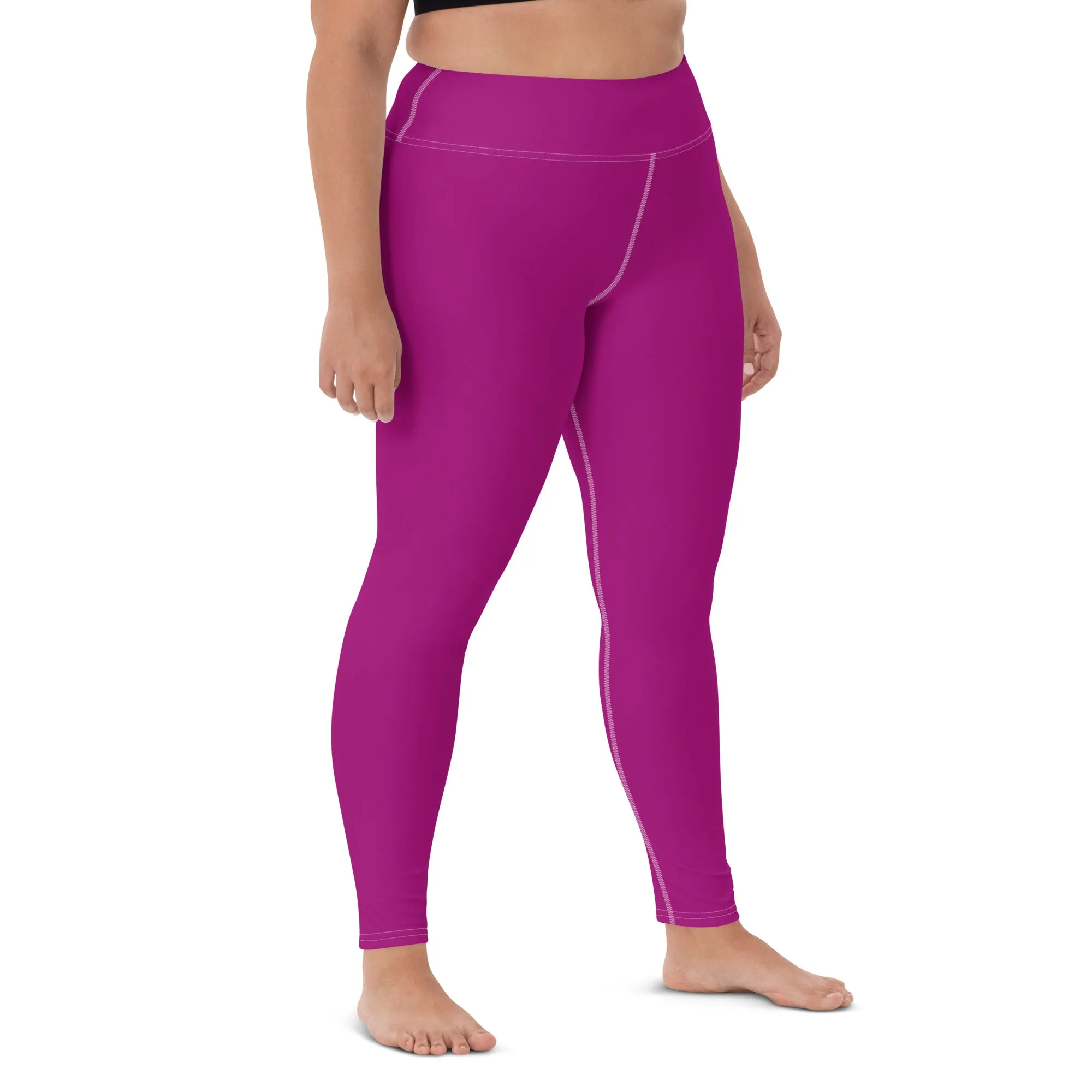 City Vibes: Solid Color Yoga Pants Leggings for Women - Fresh Eggplant