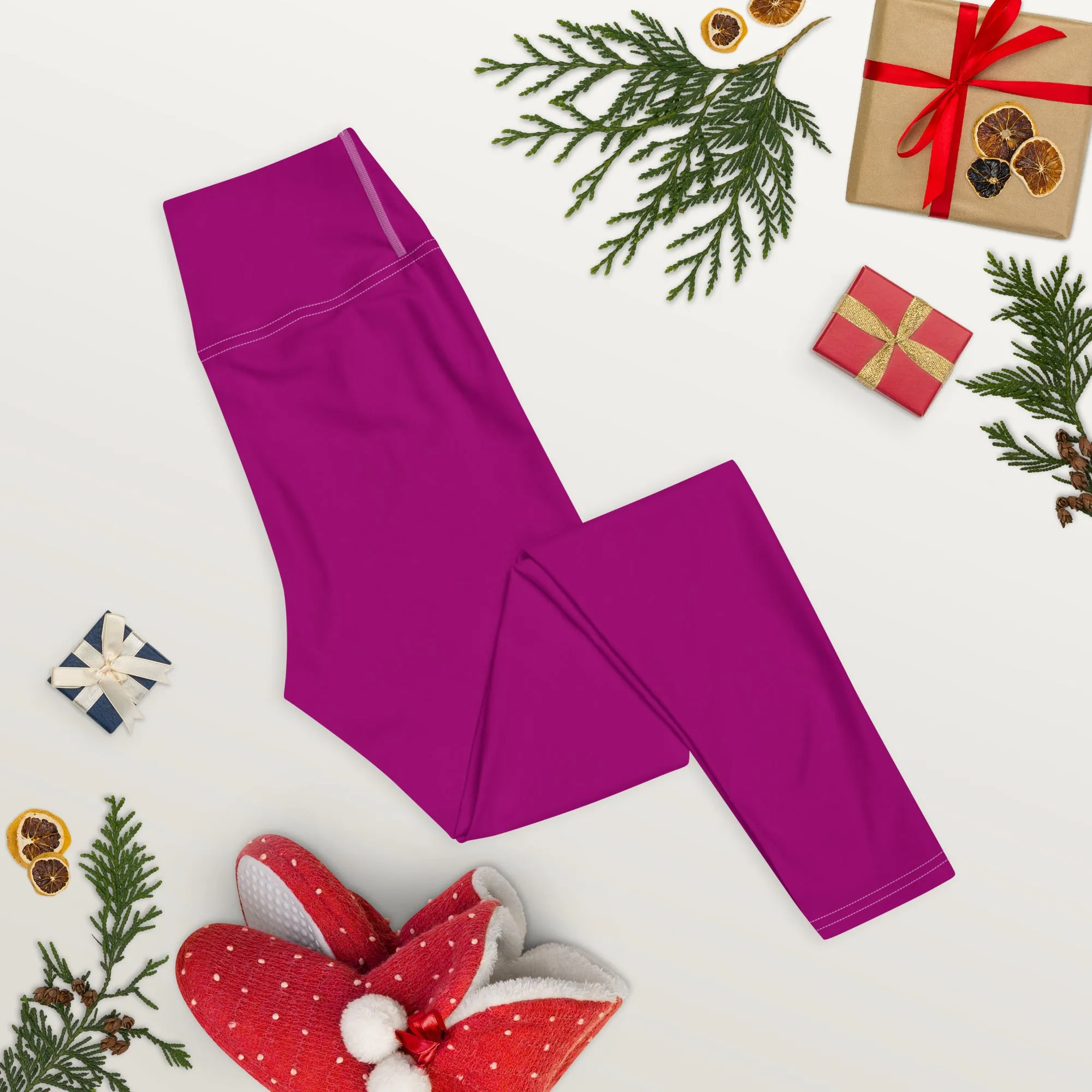 City Vibes: Solid Color Yoga Pants Leggings for Women - Fresh Eggplant