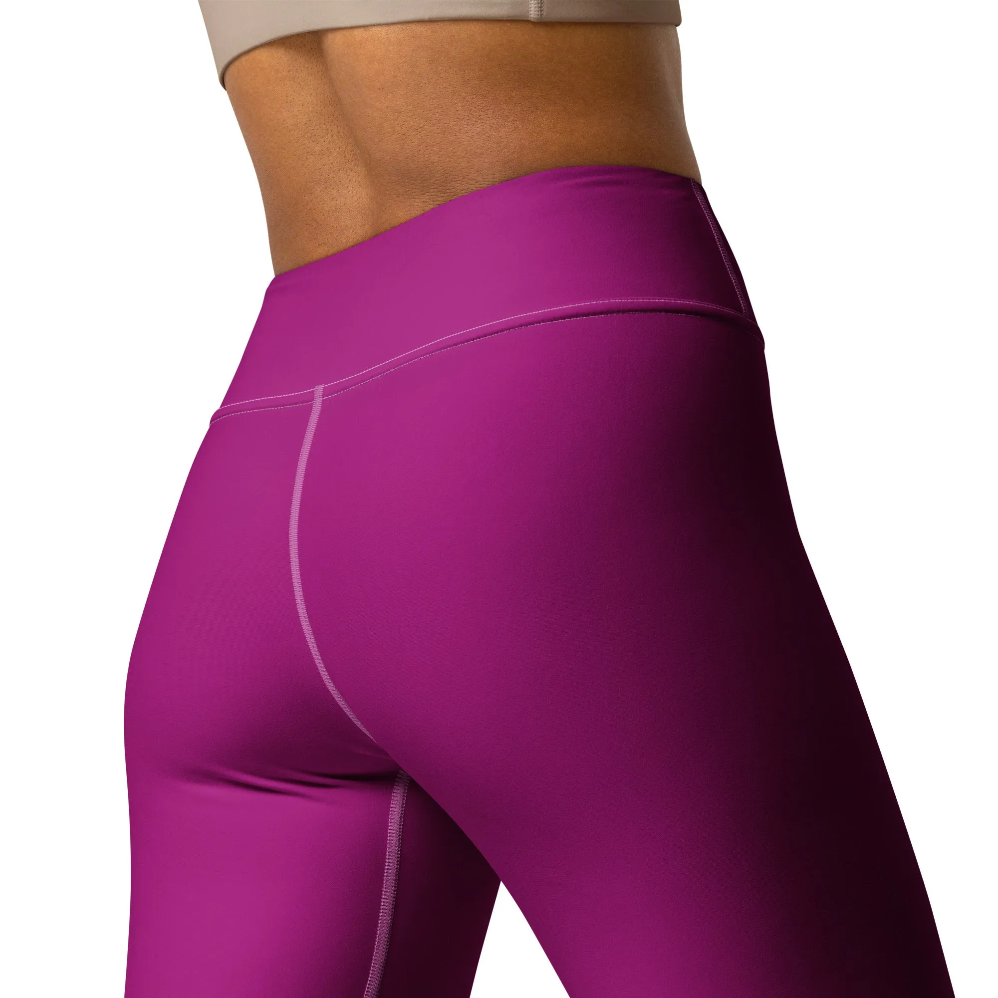 City Vibes: Solid Color Yoga Pants Leggings for Women - Fresh Eggplant