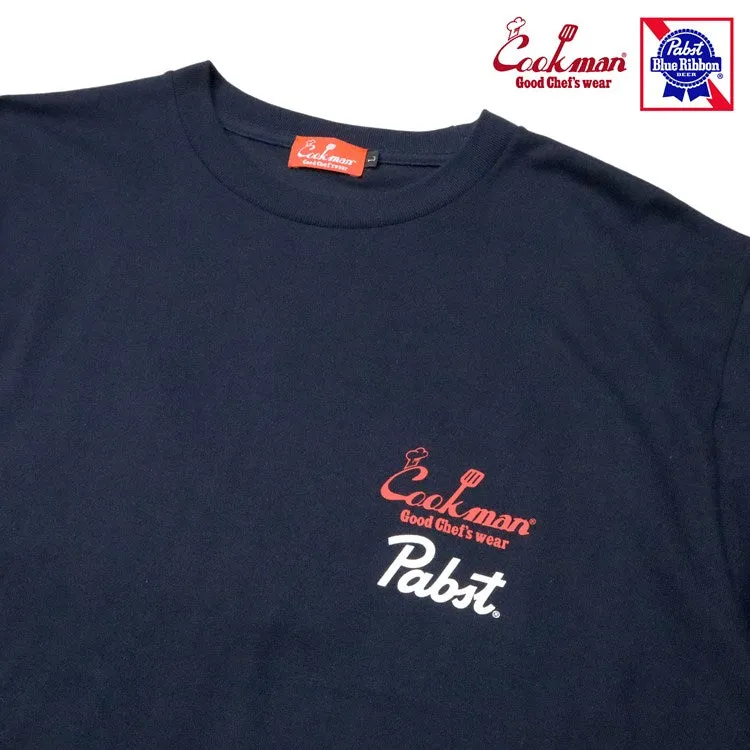 Cookman T-shirts - Pabst Ribbon Checker : Navy