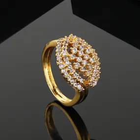 Estele Gold Plated CZ Sparkling Finger Ring for Women