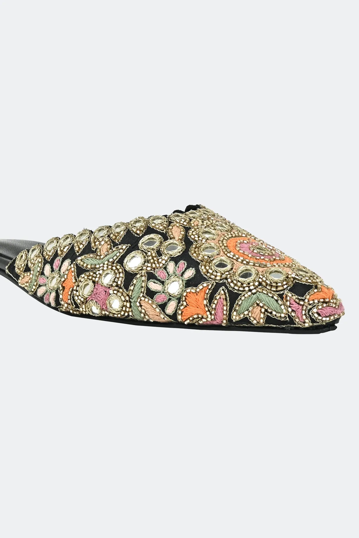 Glimmering Floral Mules For Women