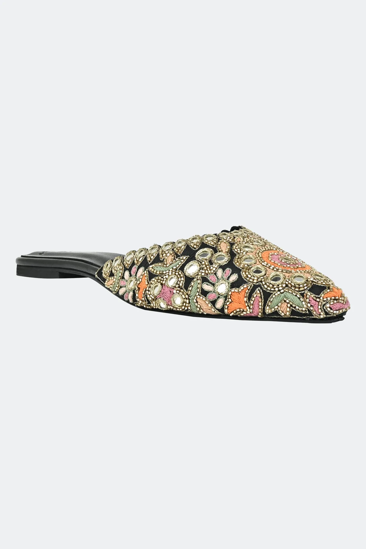 Glimmering Floral Mules For Women