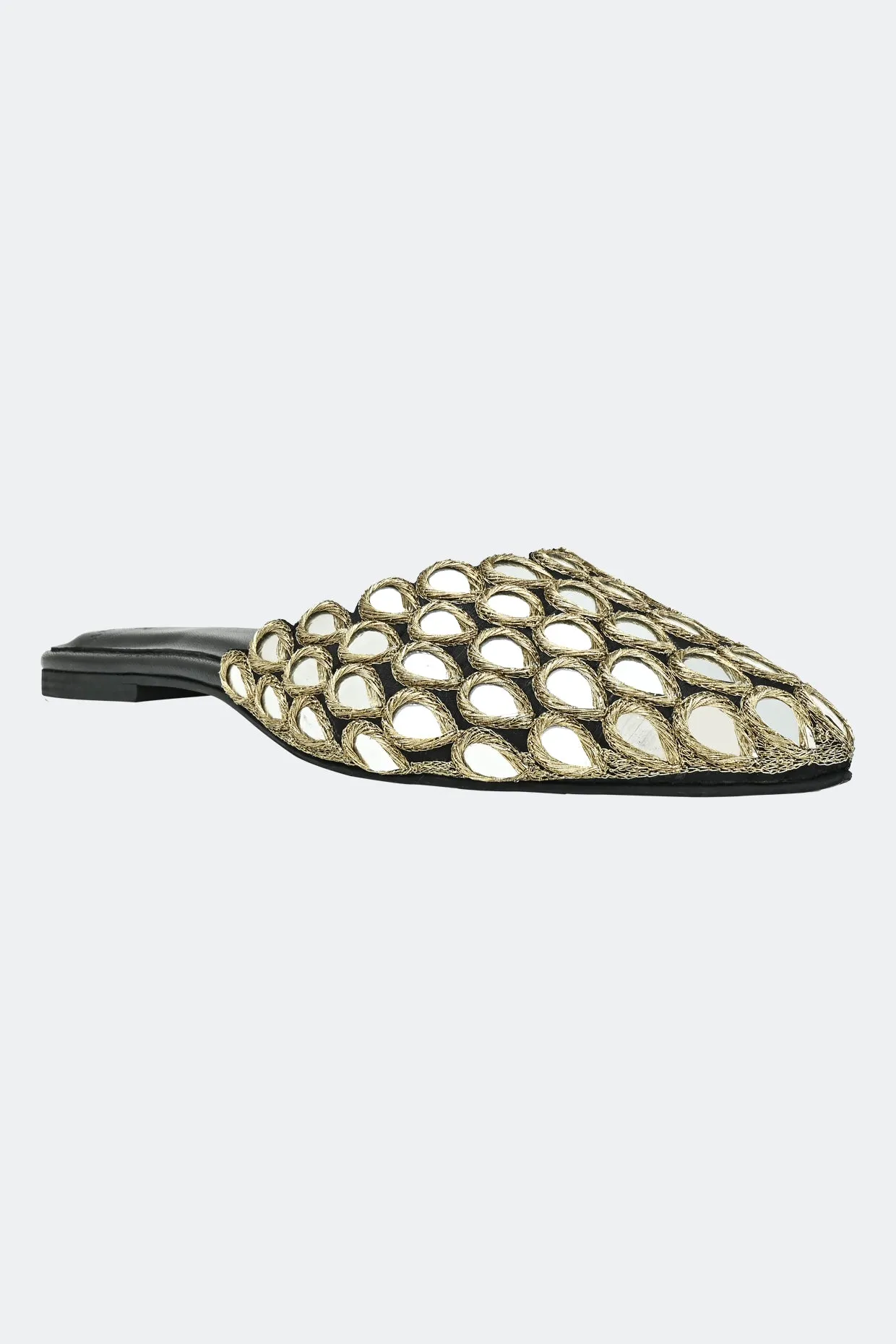 Glimmering Noir Mule For Women