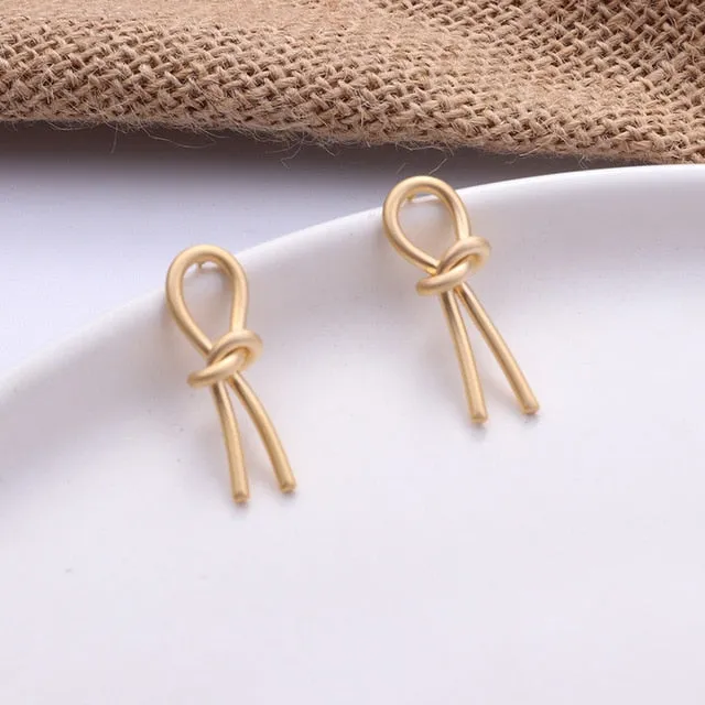 Gold Color Stud Earring Simple Geometric Earnings