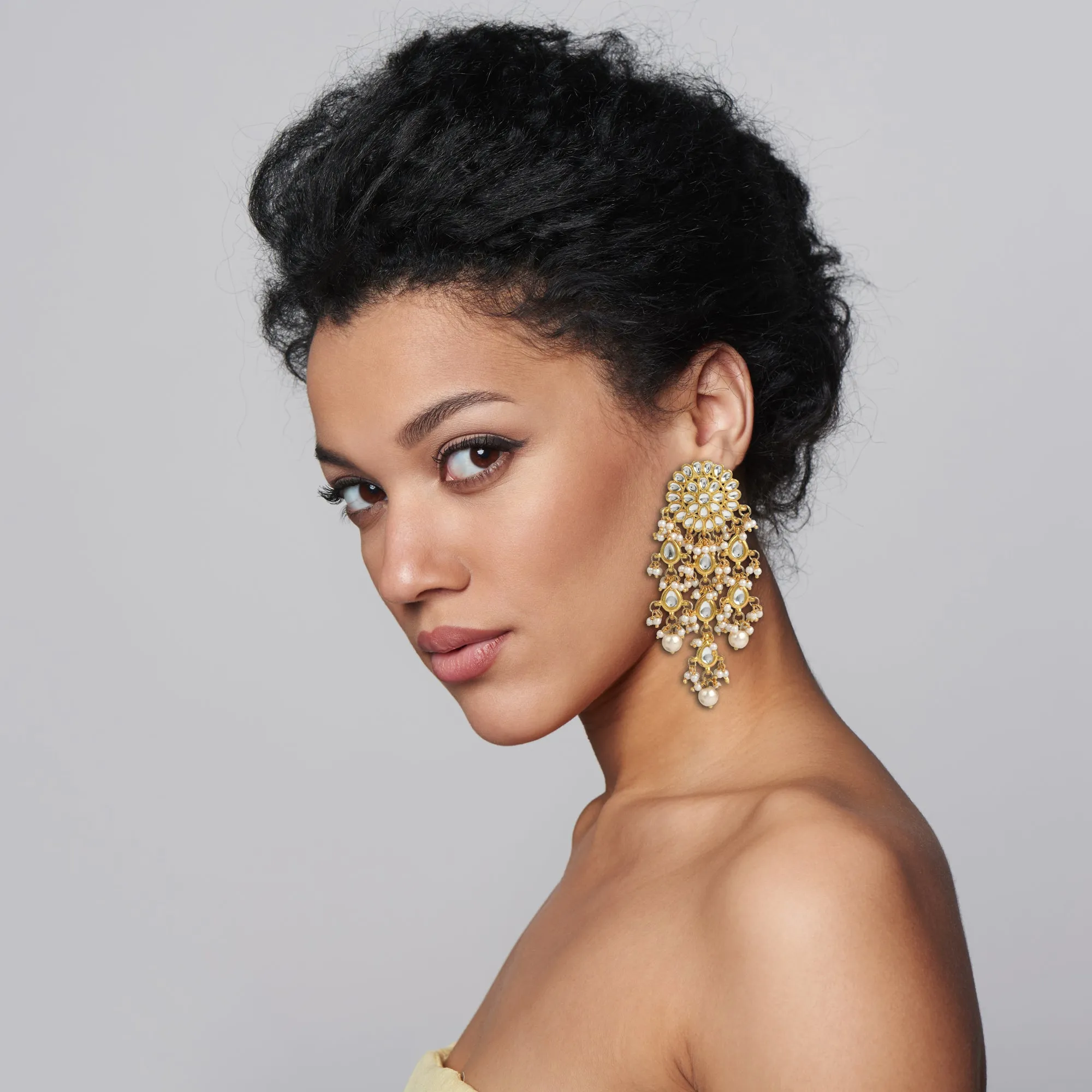 GoldPlated Fashion German Dangler Stylish Fancy Party Wear Tassel Earrings