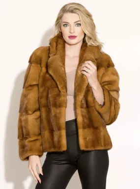 Horizontal Mink Fur Jacket