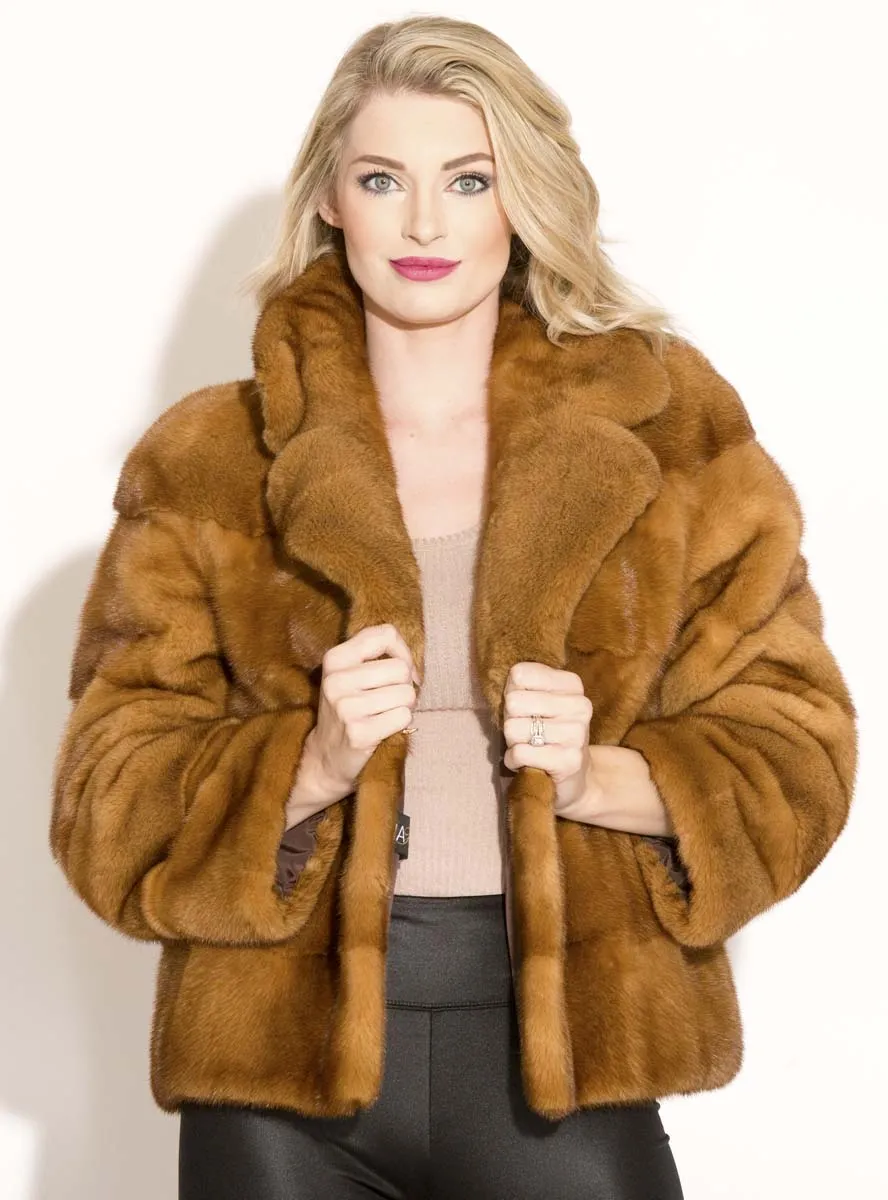 Horizontal Mink Fur Jacket