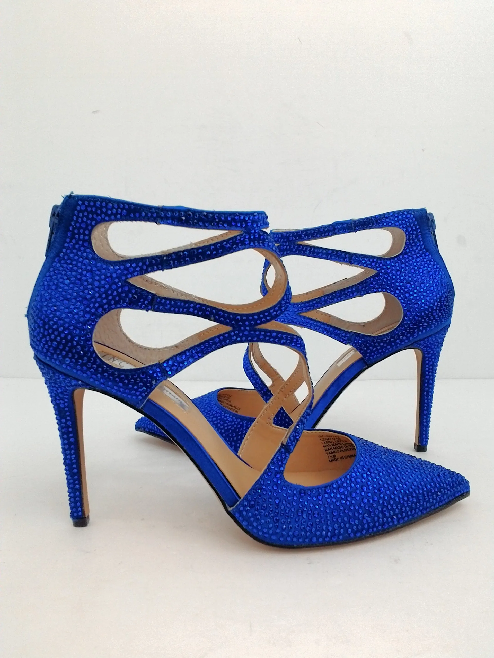 INC International Concepts Women's Kaffe Blue Stiletto Heels Size 7.5 M