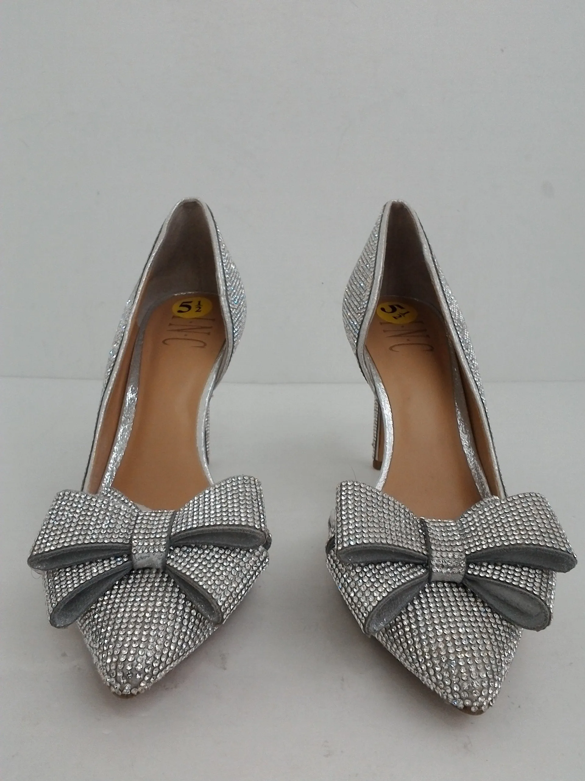 INC International Concepts Women's Karee Silver Heels Size 5.5 M