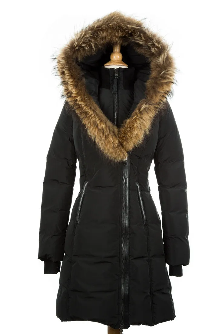 Kay Fur-Trimmed Down Coat with Enhanced Features