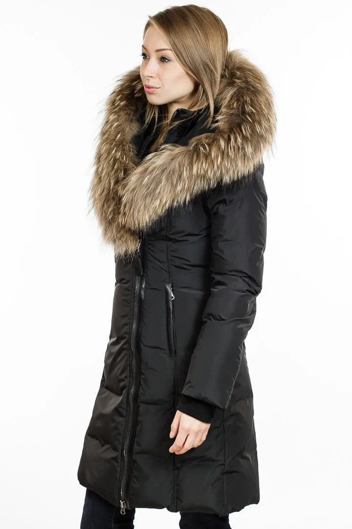 Kay Fur-Trimmed Down Coat with Enhanced Features