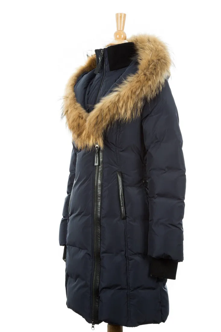 Kay Fur-Trimmed Down Coat with Enhanced Features