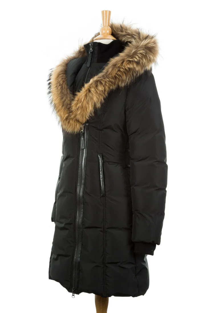 Kay Fur-Trimmed Down Coat with Enhanced Features