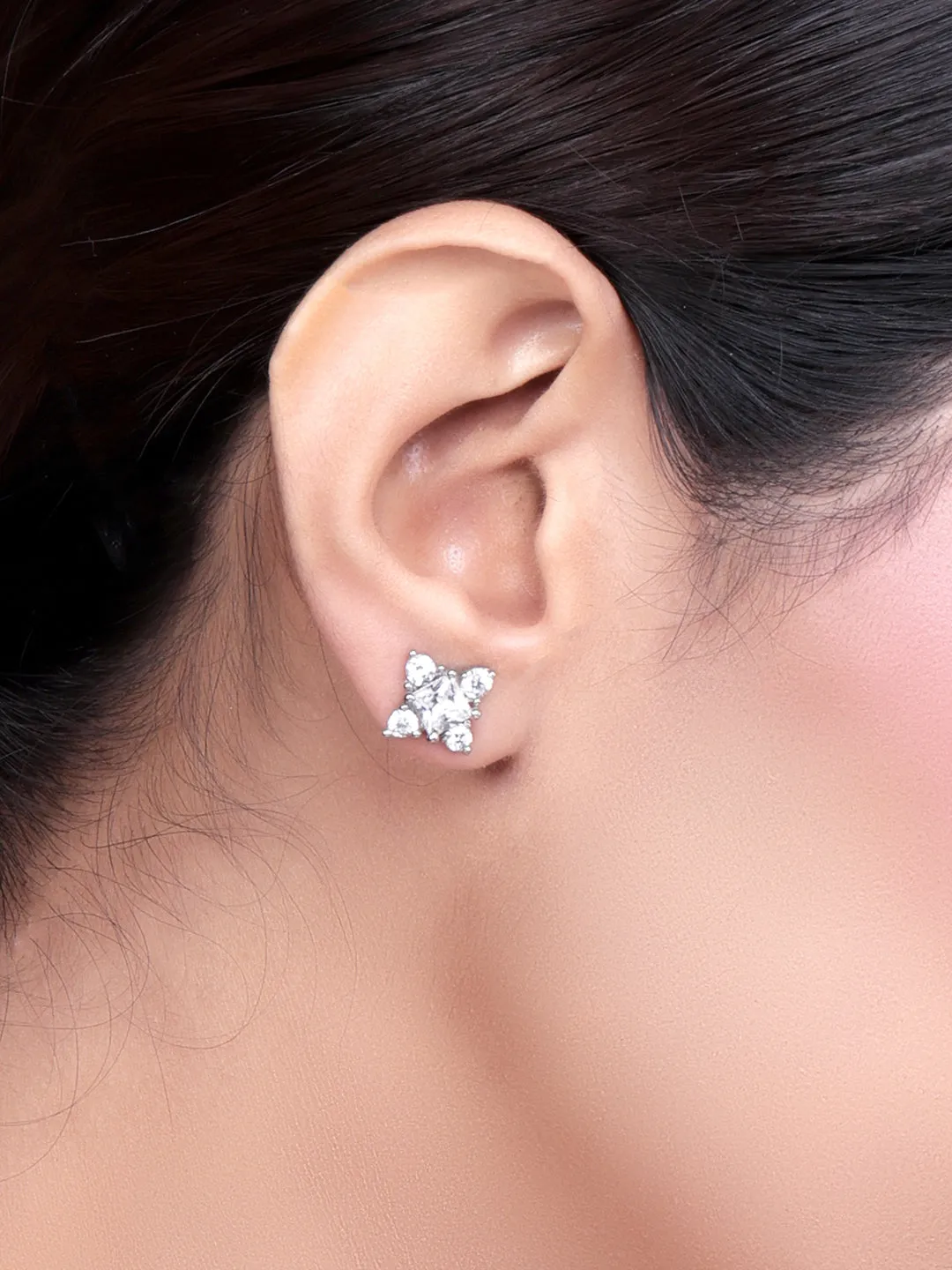 Pissara by Sukkhi Attractive 925 Sterling Silver Cubic Zirconia Earrings For Women And Girls|with Authenticity Certificate, 925 Stamp & 6 Months Warranty