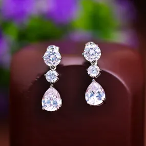 Pissara by Sukkhi Glimmery 925 Sterling Silver Cubic Zirconia Earrings For Women And Girls|with Authenticity Certificate, 925 Stamp & 6 Months Warranty