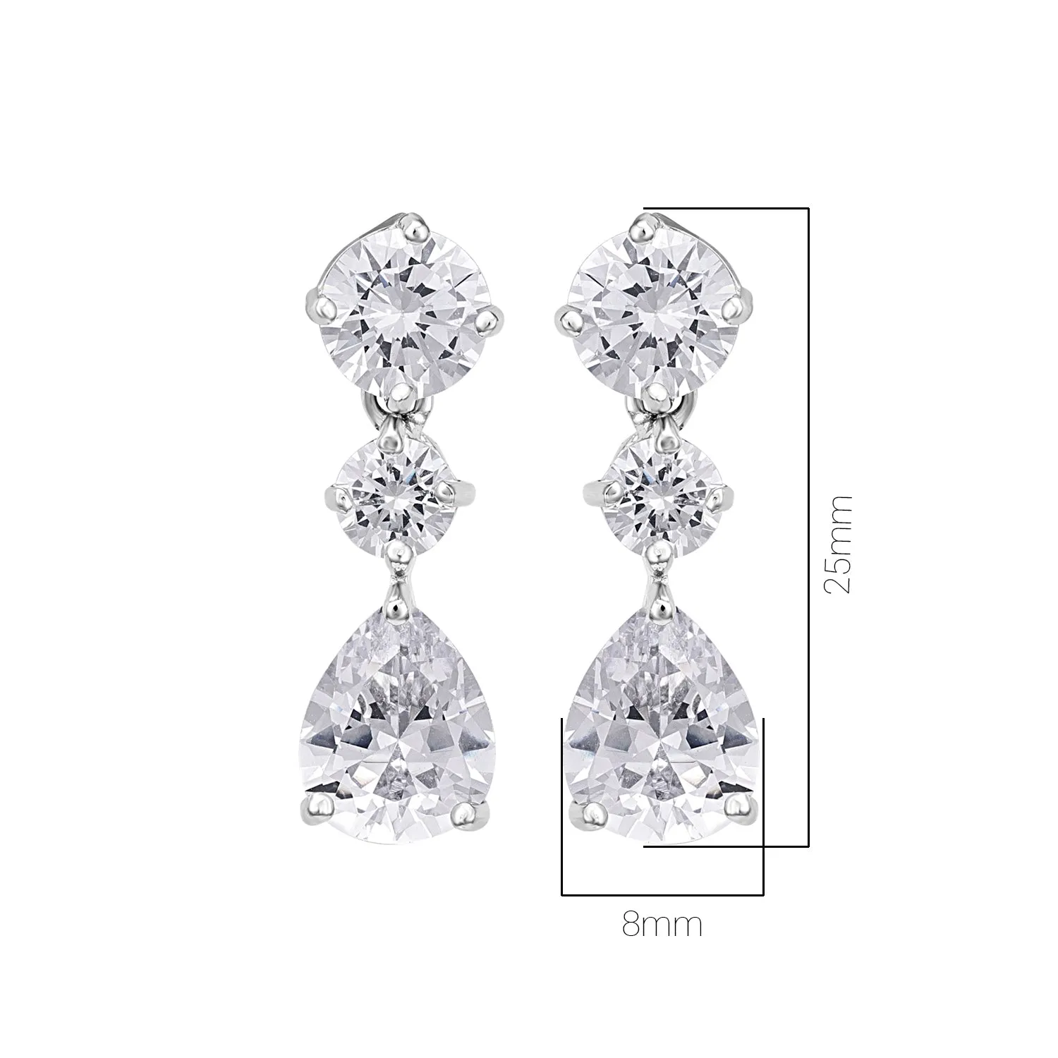 Pissara by Sukkhi Glimmery 925 Sterling Silver Cubic Zirconia Earrings For Women And Girls|with Authenticity Certificate, 925 Stamp & 6 Months Warranty