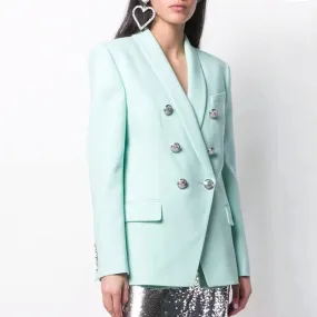 Silver Buttons Mint Blazer